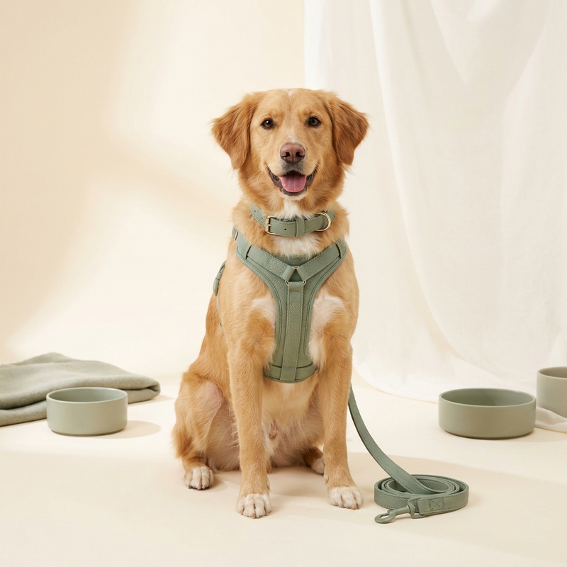 Dog wearing a premium harness, collar and lead – Petifo Collars, Leads & Harnesses