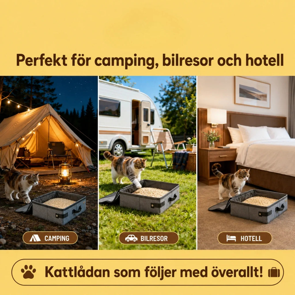 Portable cat litter tray Perfect for camping, car trips & hotels - Petifo
