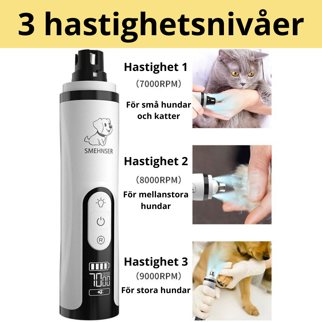 Elektrisk Kloslip,
Elektrisk Klofil Hund, LED Elektrisk klofil för Husdjur - djurslottet