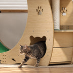 5-in-1 Cat Wheel & Tree - cosy lower hideaway - Petifo
