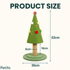 Product dimension diagram showing a 52cm total height, 30cm base width, and 16cm scratching post height for the cat tree.