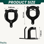 Product size chart and dimension specifications for the black metal horse bridle and halter wall rack.