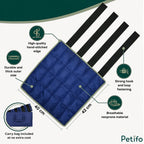 Product features diagram detailing dimensions and breathable neoprene material of the horse cold therapy wrap.