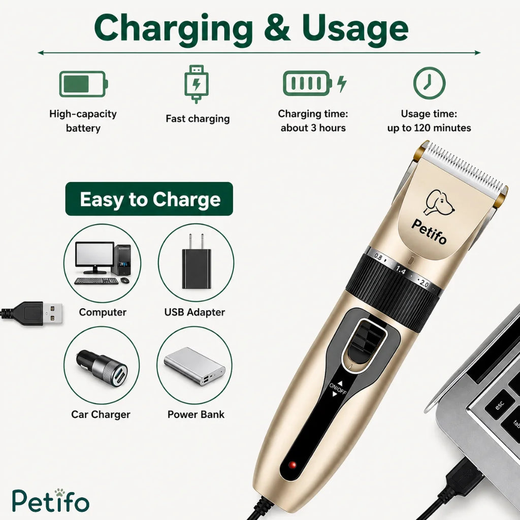 Charging and usage guide showing USB compatibility and multi-device charging options.