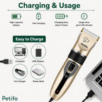 Charging and usage guide showing USB compatibility and multi-device charging options.