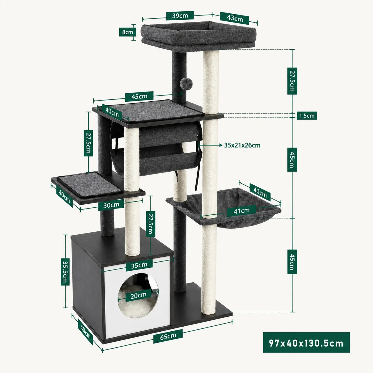 Cat Tree with Storage Cabinet