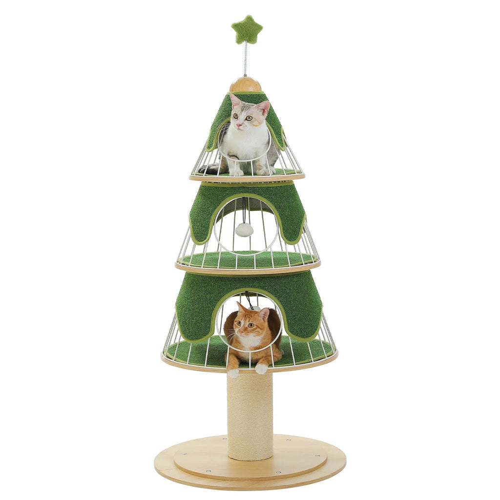 Christmas-Tree-Shaped Cat Tree - Djurslottet