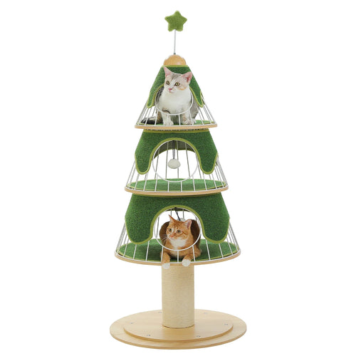 Christmas-Tree-Shaped Cat Tree - Djurslottet