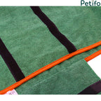Close-up of soft microfibre fabric, durable stitching, and velcro straps on Petifo dog towel robe