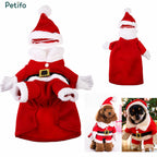 Complete set and product details of the Santa Claus dog costume with models.