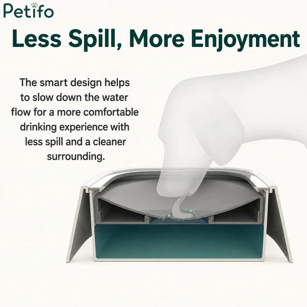 Cross-section diagram demonstrating slow water flow floating plate mechanism