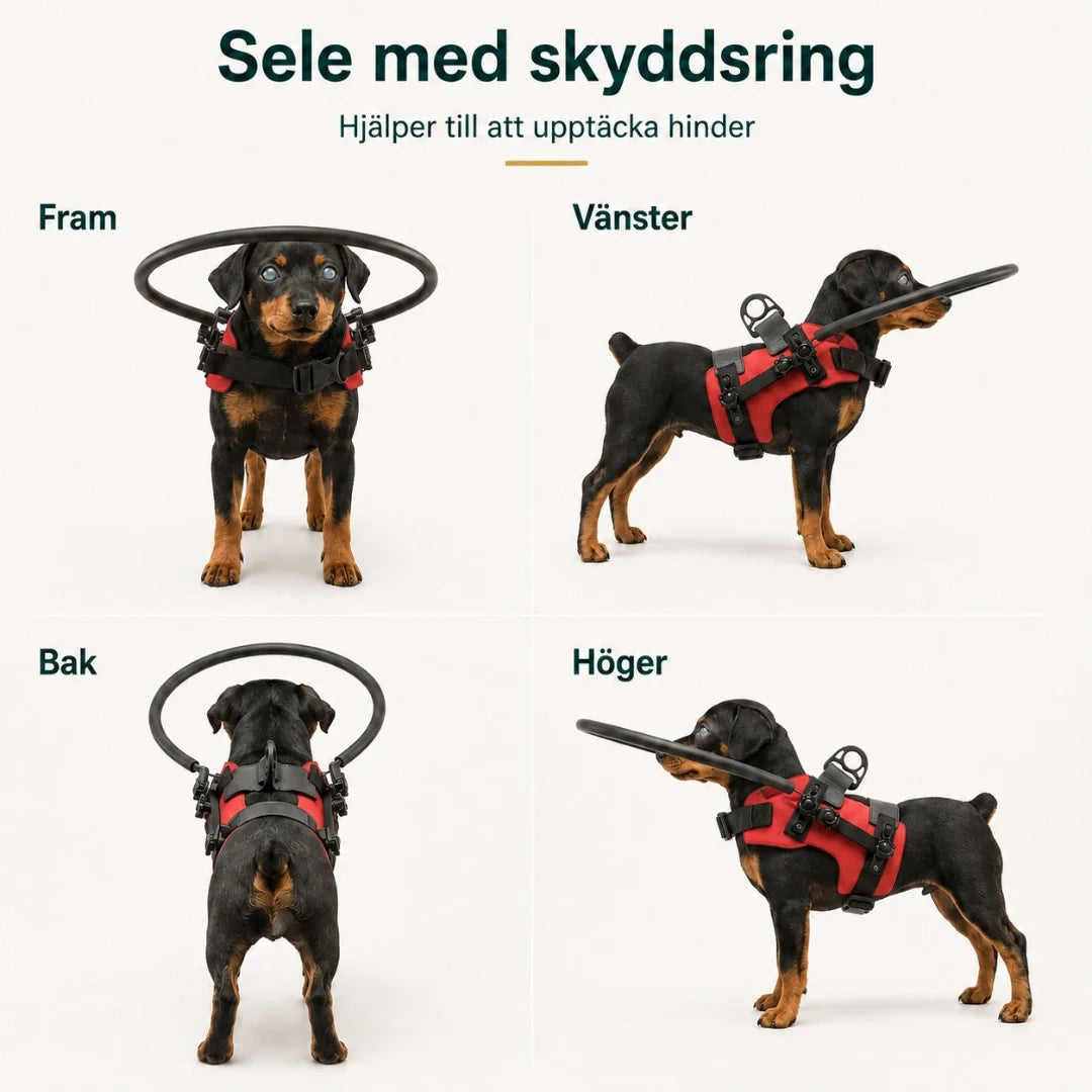 DogHalo protective harness with a soft protective ring in front of the nose - Petifo
