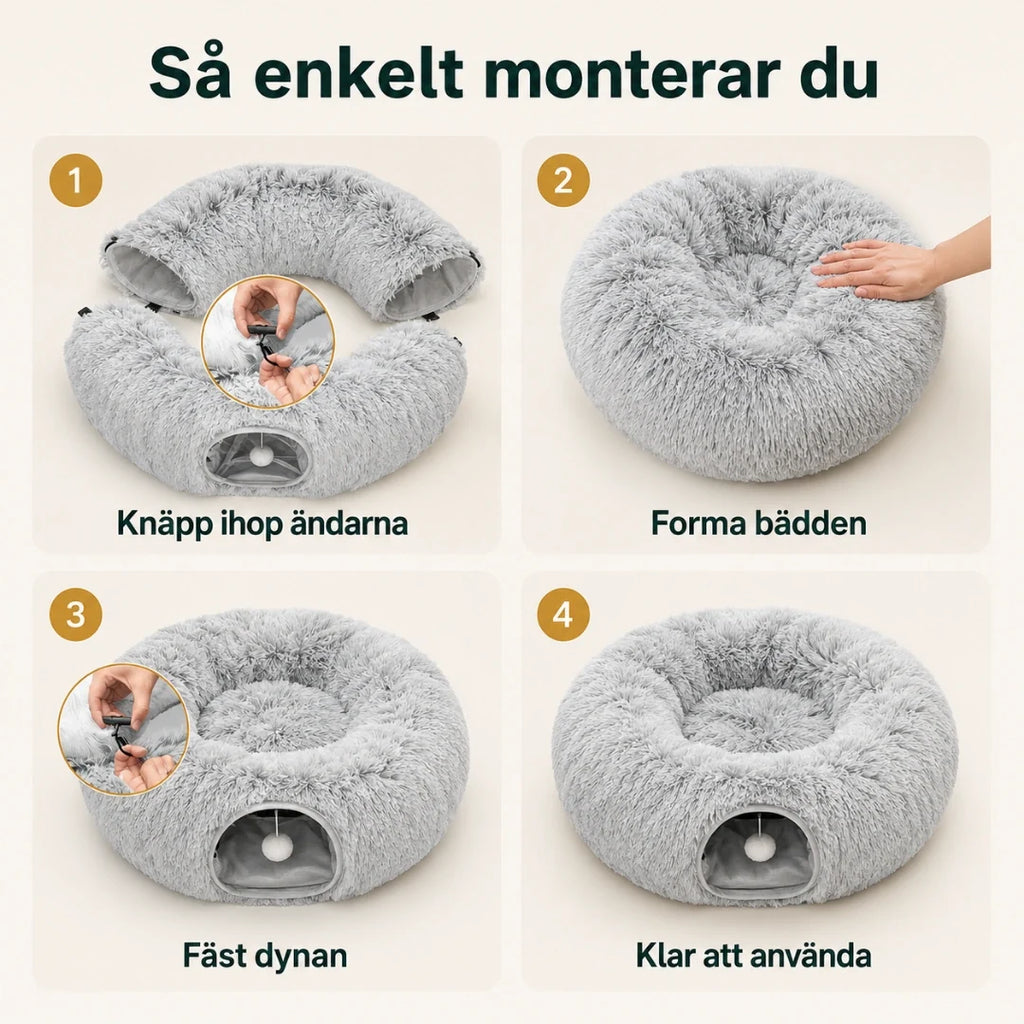 Donut Cat Tunnel Bed assemble - Petifo