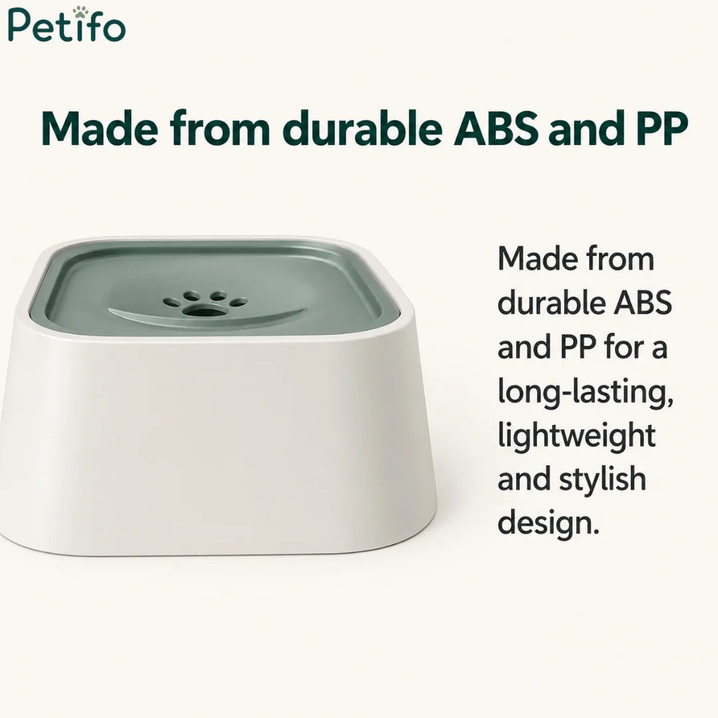 Petifo durable ABS and PP plastic no-spill water bowl