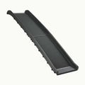 View of the heavy-duty hinge and integrated handle on the foldable pet car ramp.