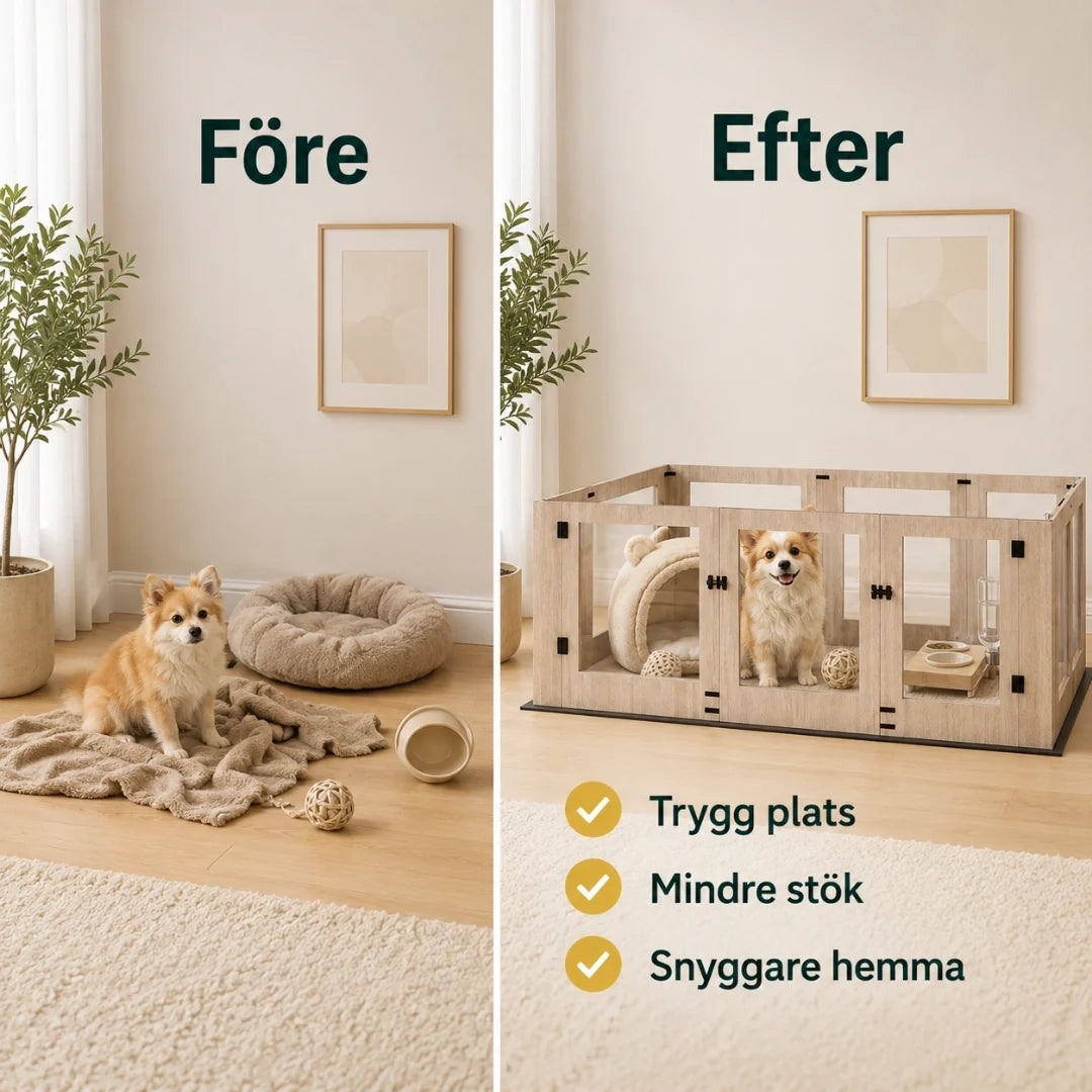 Dog Playpen with Window Panels after - Petifo