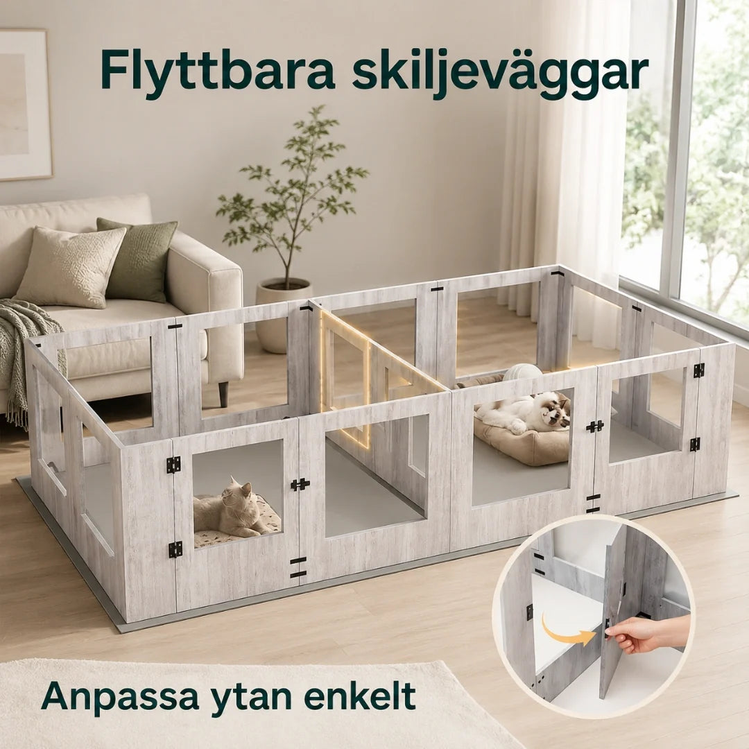 Dog Playpen with Window Panels movable- Petifo