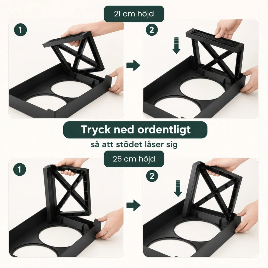 Adjustable Raised Bowl press down firmly Petifo
