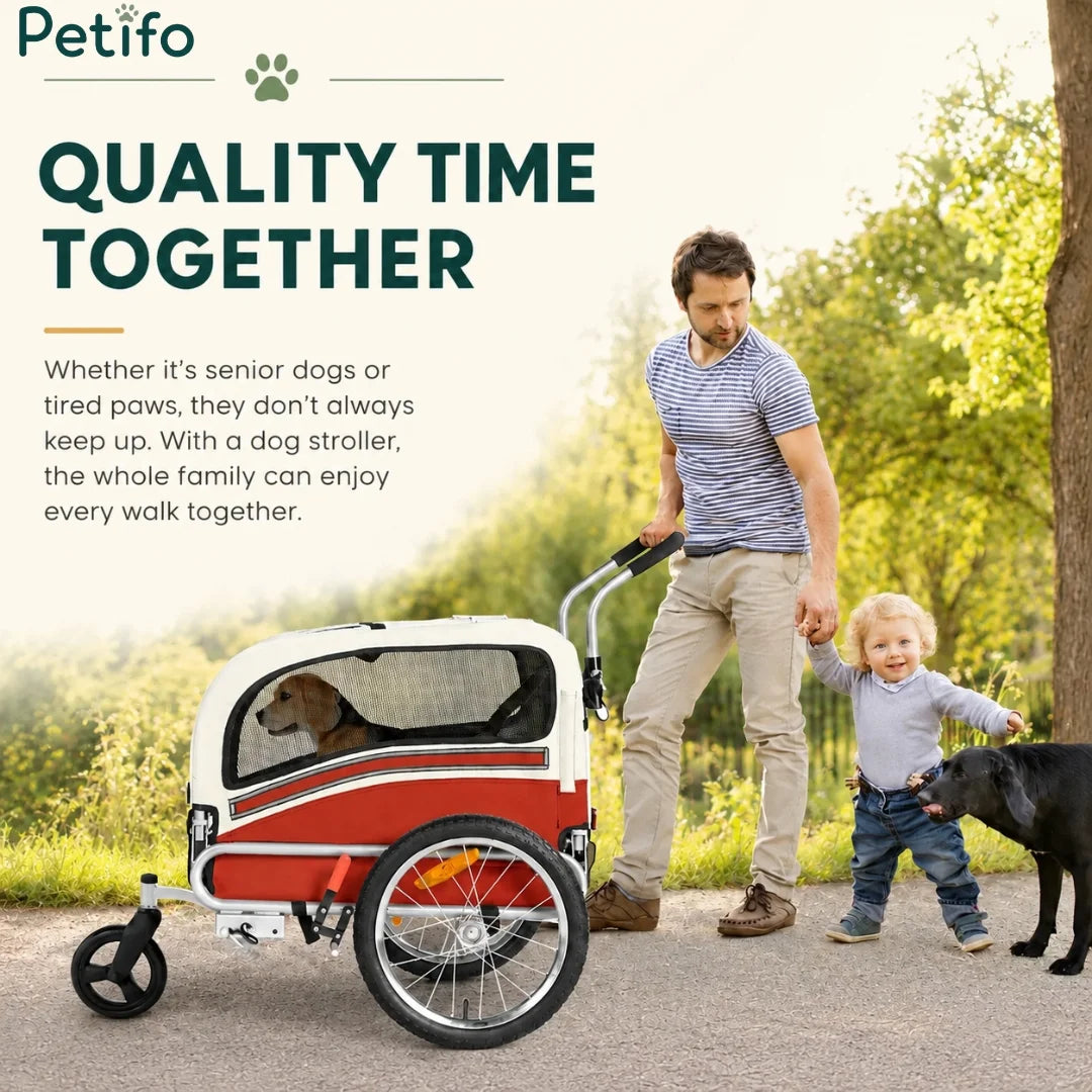 Dog Bike Trailer & Stroller 2-in-1, up to 30 kg