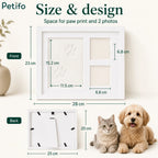 Dimensioned architectural drawing detailing the exact sizing specifications of the front and back of the cat and dog memory frame.