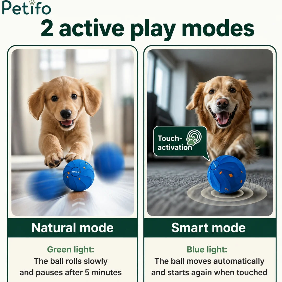  Infographic comparing natural rolling mode and touch-activated smart mode with green and blue indicator lights.