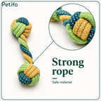 Close-up macro view showcasing the strong, tightly woven, csafe material of the heavy-duty dog toy knots.