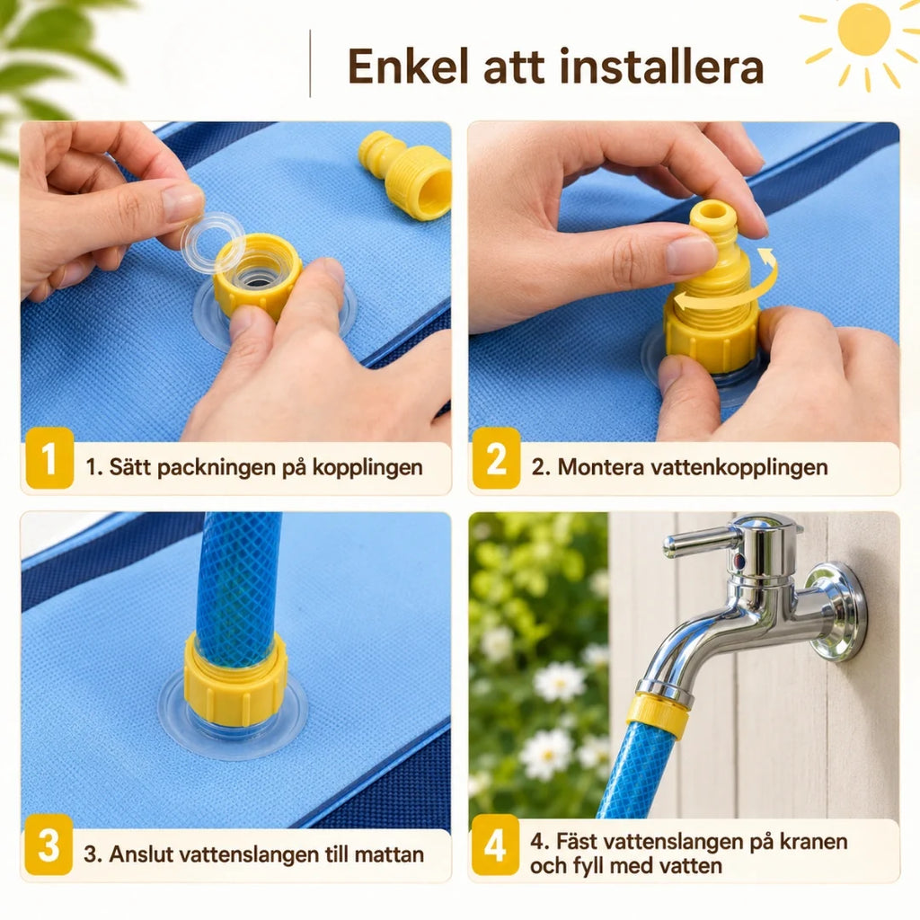 Pawsplash Sprinkler pool for dogs easy to install - Petifo