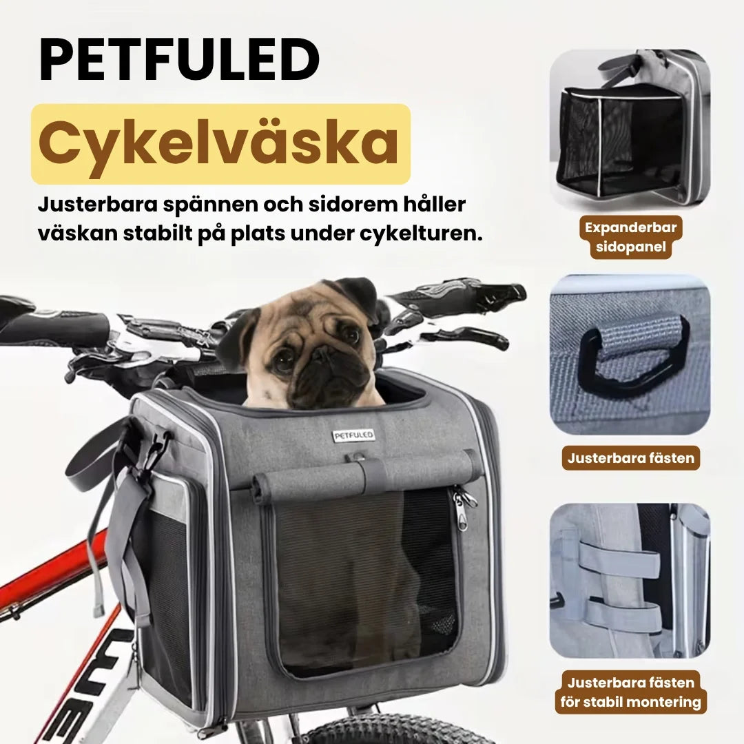 PetFuled Bike Bag Adjustable buckles and a side strap keep the bag stable in place during the ride. - Petifo
