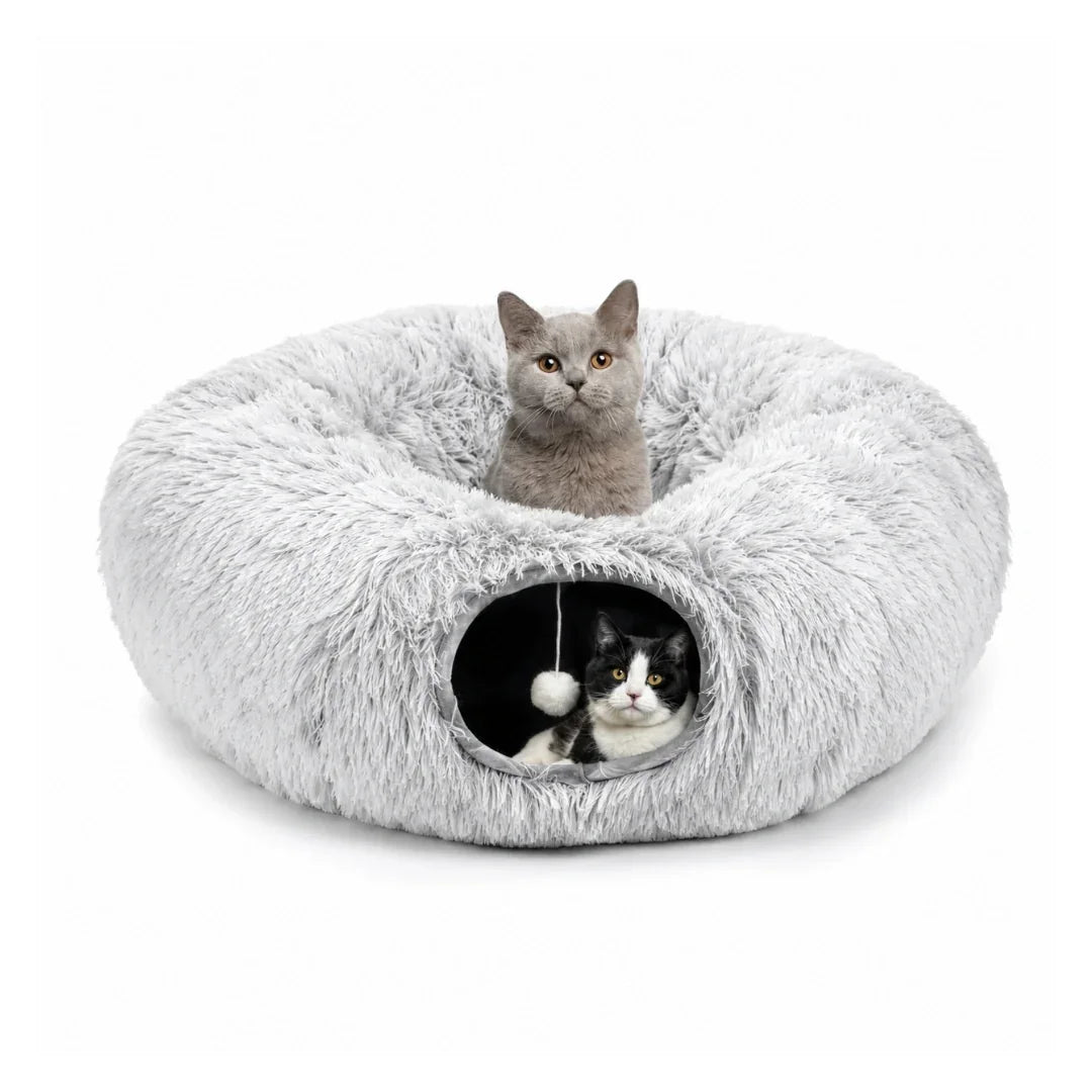 plush Cat Donut Bed