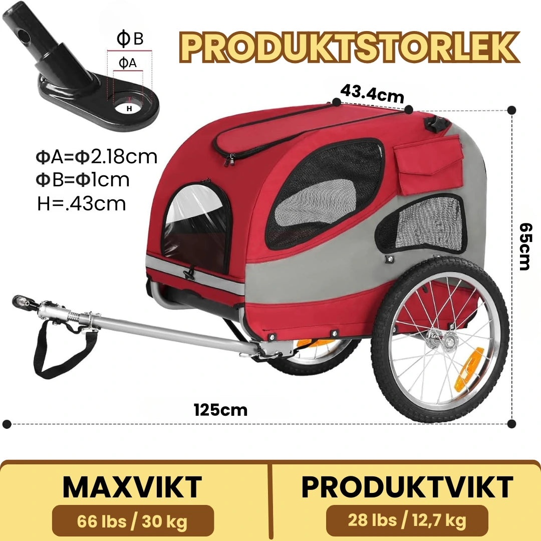 ProducktStorlek av Hundvagn för Cykel- Djurslottet