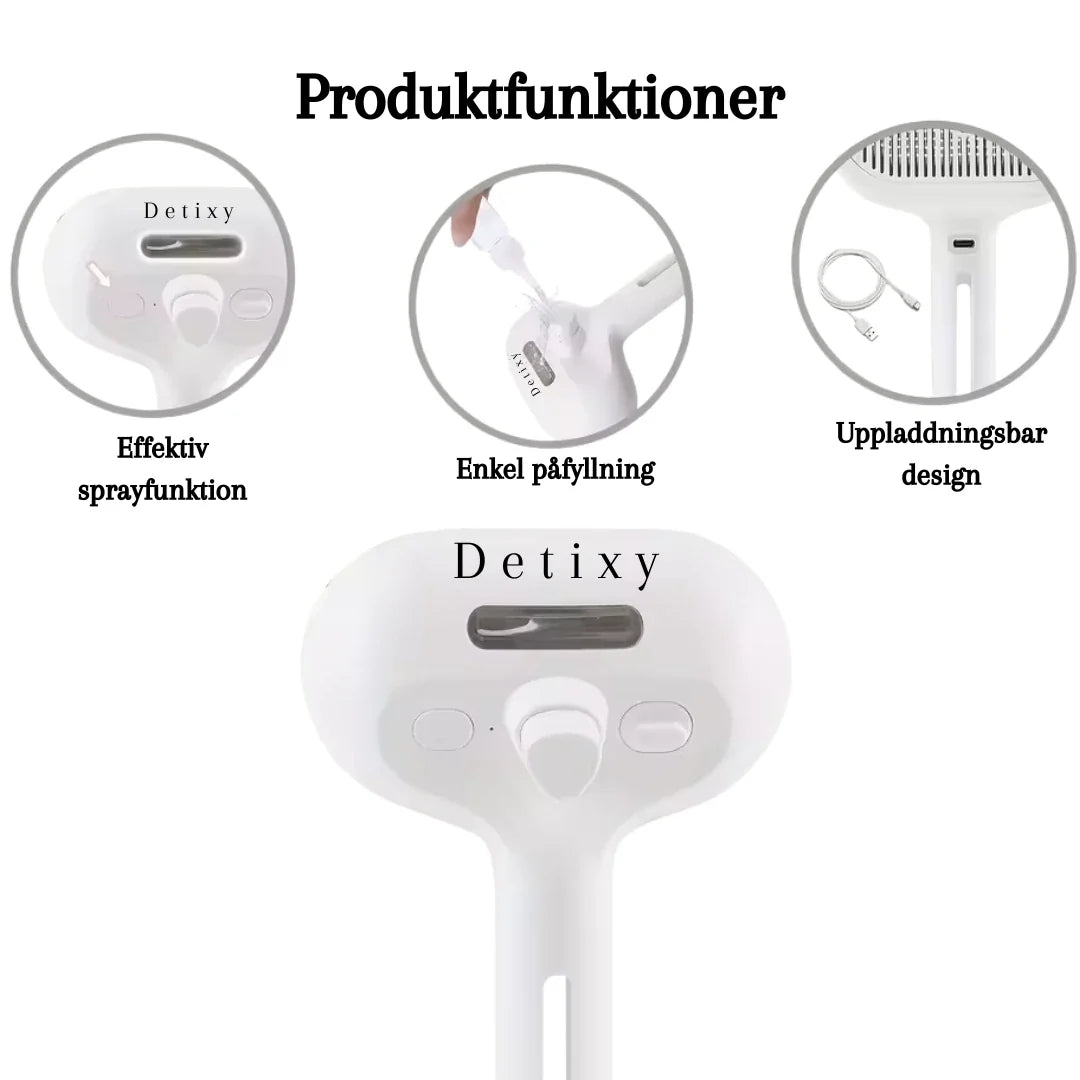 Product features of Detixy steam brush - Petifo