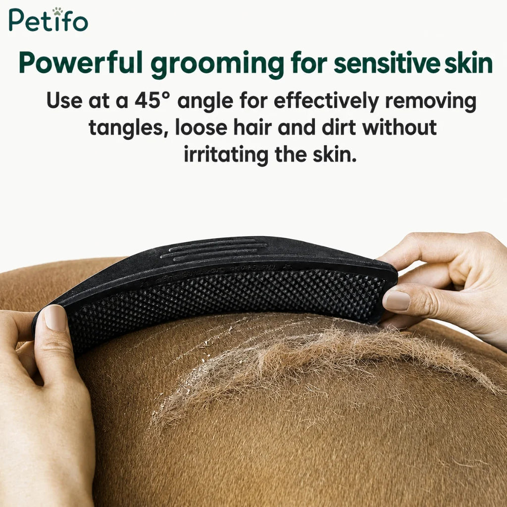 Effectively removes dirt, loose hair, dander, and stubborn tangles.