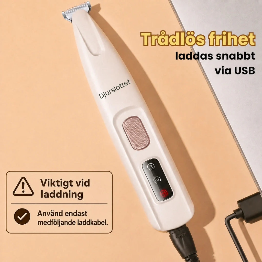 Silvetti Paw Trimmer charges quickly via USB - Petifo