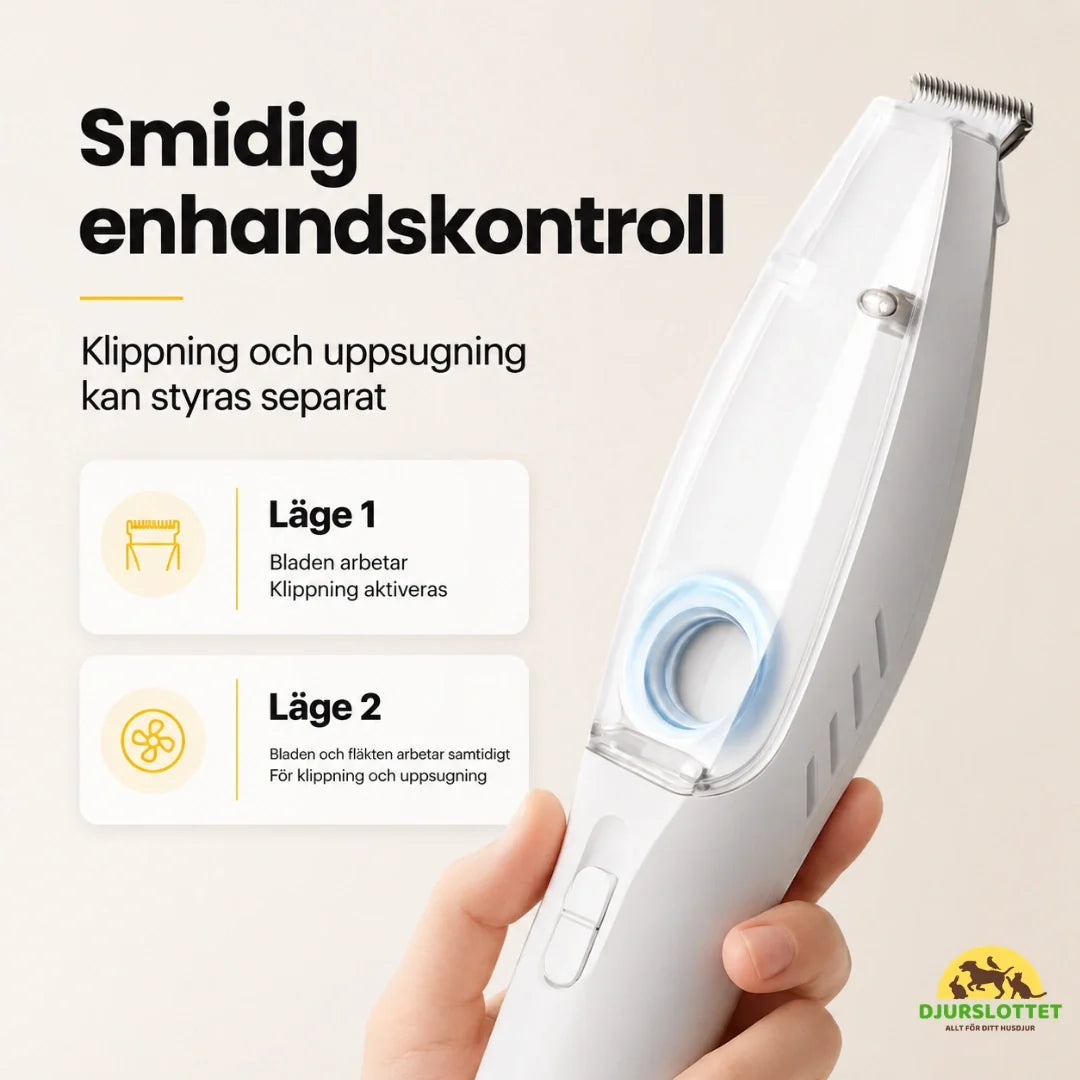 Silvetti Paw Trimmer with Vacuum Smooth one-handed control, clipping and suction can be controlled separately Petifo