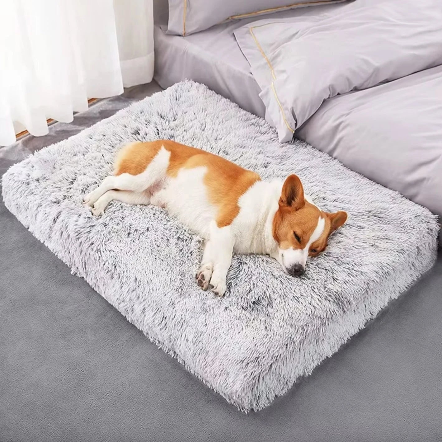 Fluffig Hundbädd, 
Hundbädd Tvättbar, CozyCloud Fluffig djurbädd - Djurslottet
