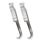 Metal mane comb shown in a product shot against a plain white background.