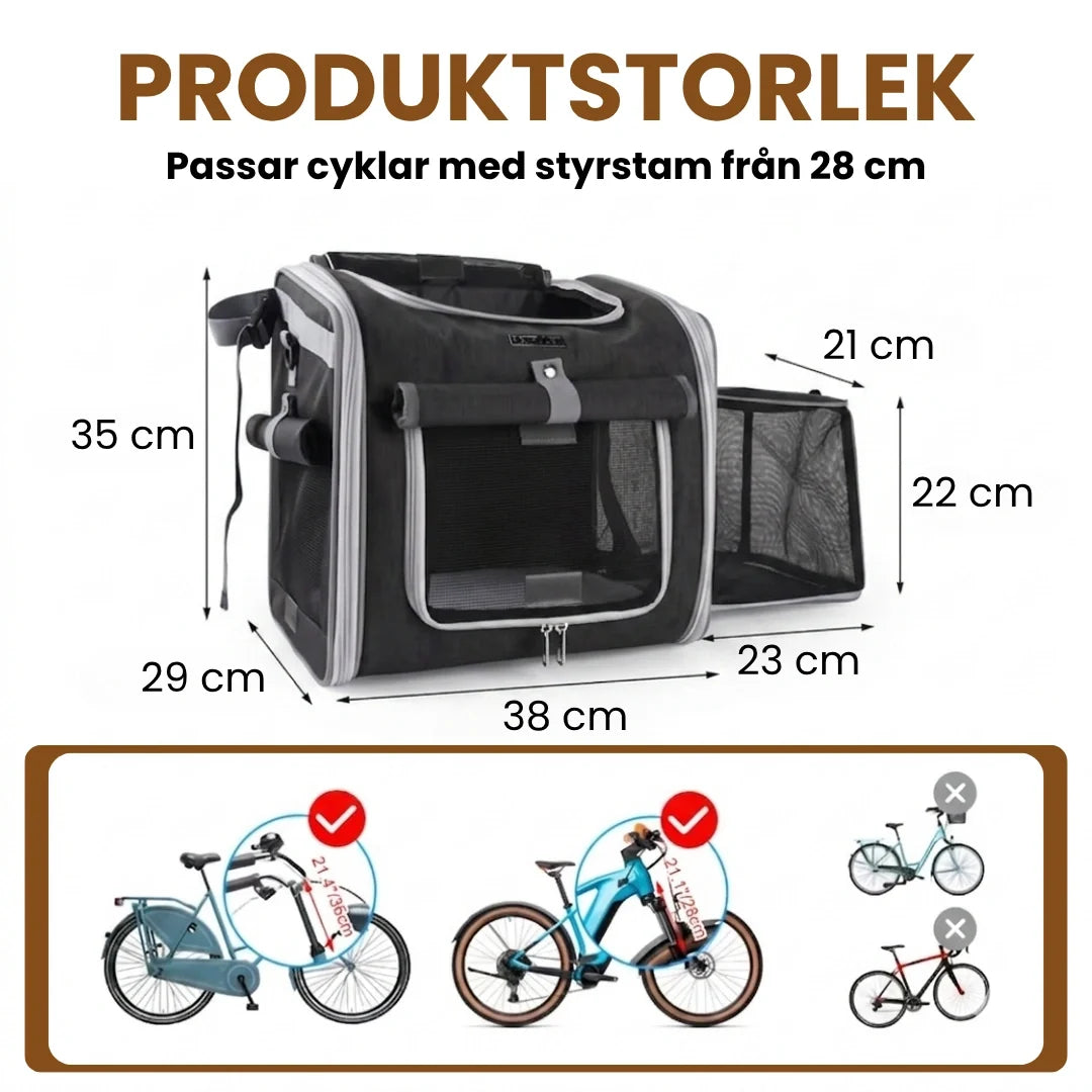 Size of PetFuled Bike Bag - Petifo