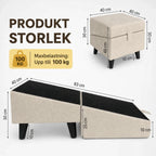 Size guide for Lunatto Dog Ramp 2.0 with Pouffe - Petifo