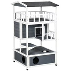 Large Outdoor Wooden Cat House - Petifo