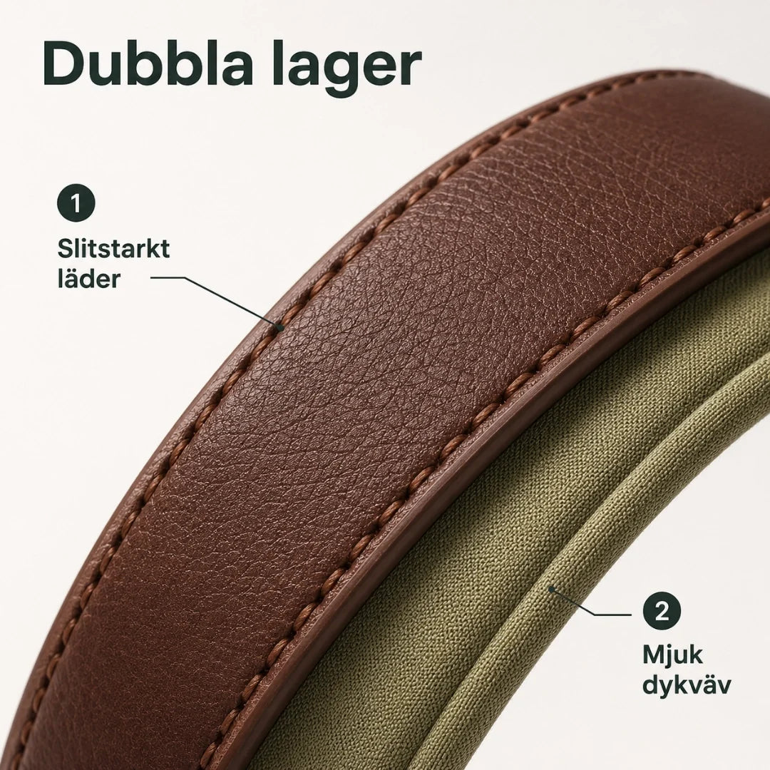 Tagley leather collar in double layers of leather - Petifo