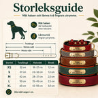 Tagley leather collar size guide XS to XL - Petifo