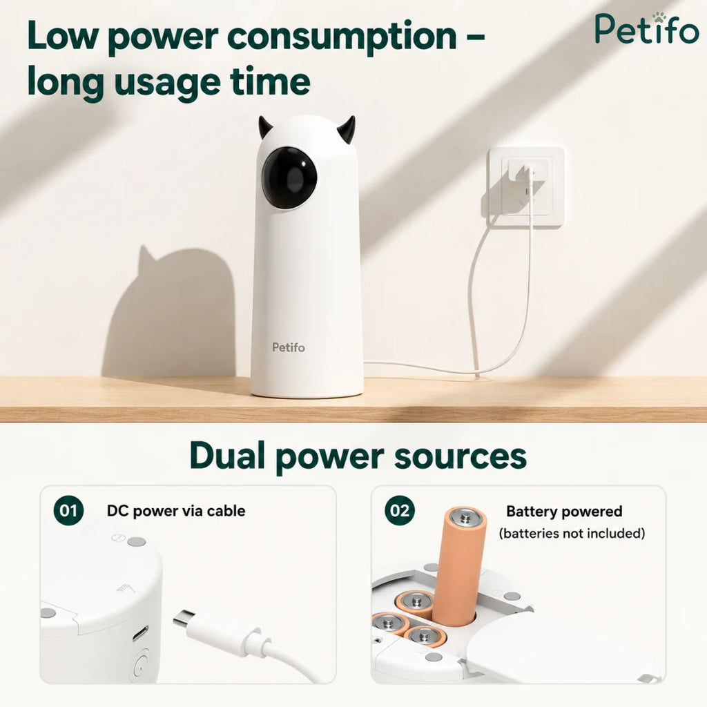 Overview of dual power sources showcasing USB cable connection and battery-operated compartments.