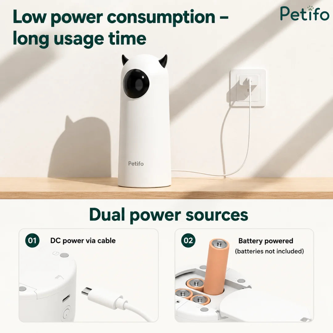 Overview of dual power sources showcasing USB cable connection and battery-operated compartments.