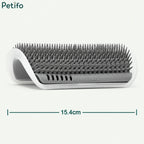 Product dimensions overview showing the cat self-groomer width measuring 15.4cm.