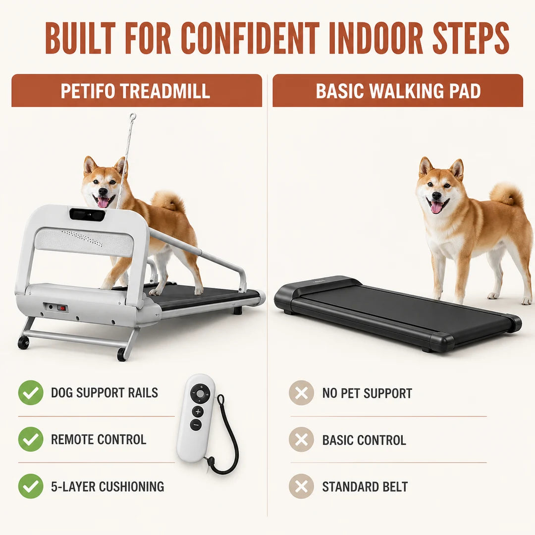 Petifo dog treadmill compared with a basic walking pad