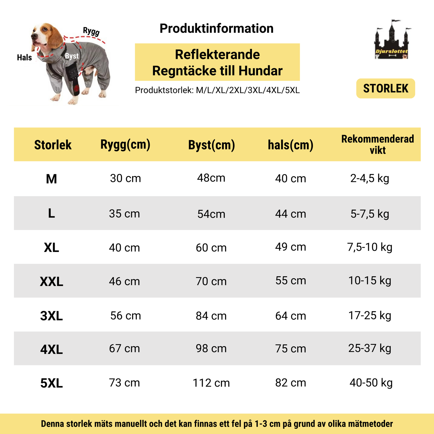 Regnjacka Till Hund, 
Regnjacka Hundar, Reflekterande Regntäcke till Hundar