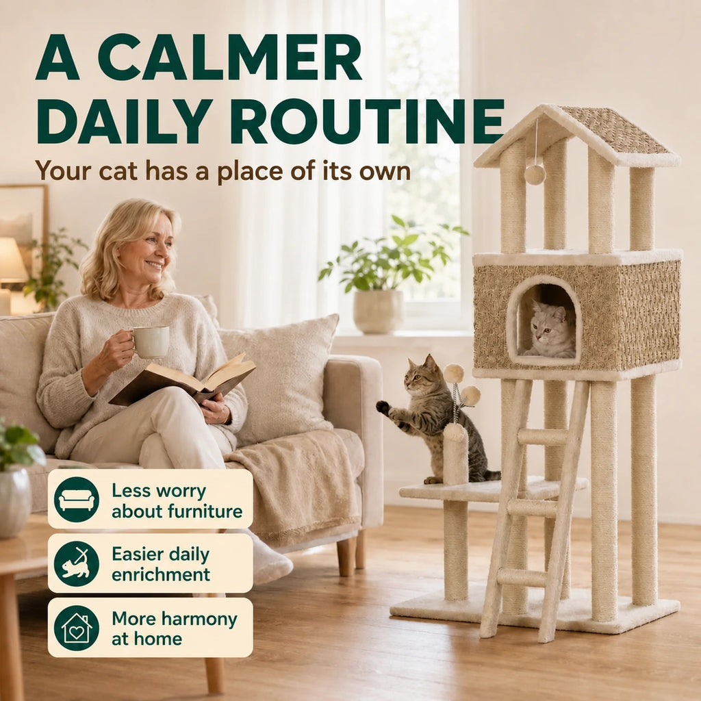 PawHut cat tree creating a calmer daily space for cats - Petifo
