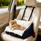 Dog resting in the PawHut car seat and travel bed - Petifo
