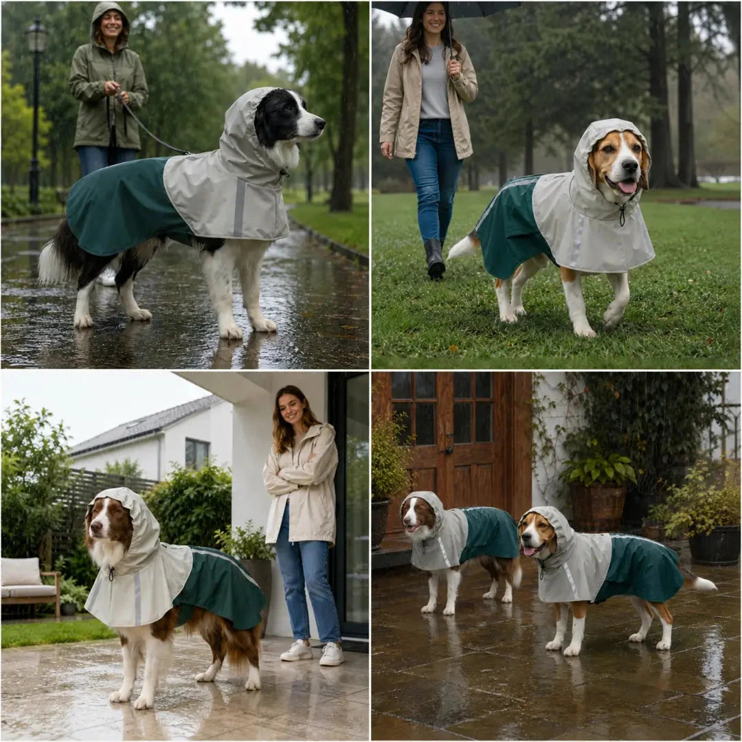 PawHut dog raincoat worn in wet-weather settings - Petifo