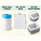 PawHut refill roll, 50 × 45 cm bag and fitted waste drawer - Petifo